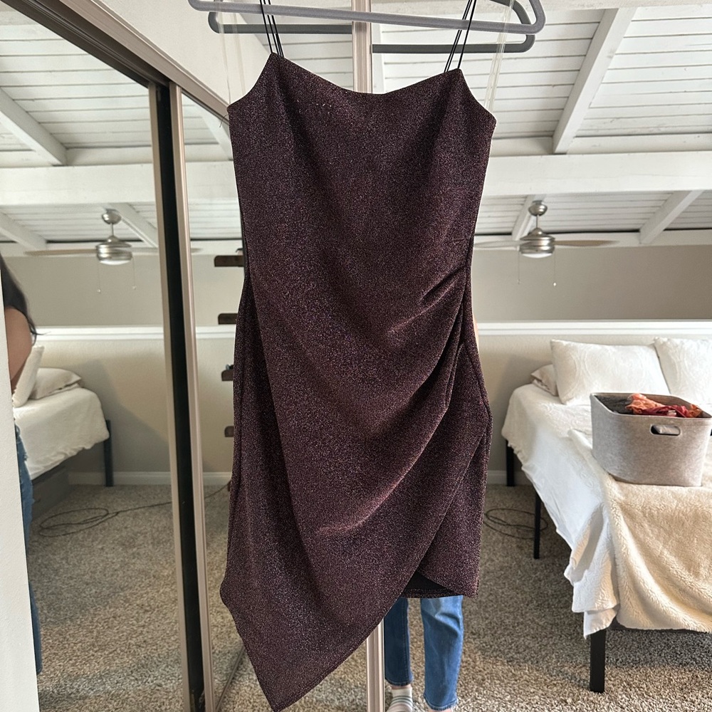 Windsor Burgundy Shimmer Mini Dress